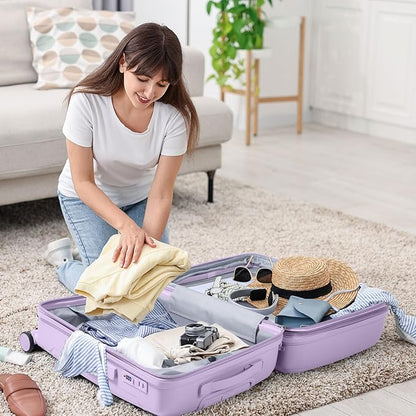 Nazhura Luggage Set, 3-Piece Hardside Suitcase Set, 20-inch Carry On, 24-inch, 28-inch Luggage