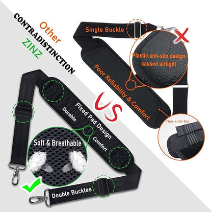 Shoulder Strap, ZINZ 57" Padded Adjustable Shoulder Bag Straps Replacement for Bags with D-Ring (B02K01)
