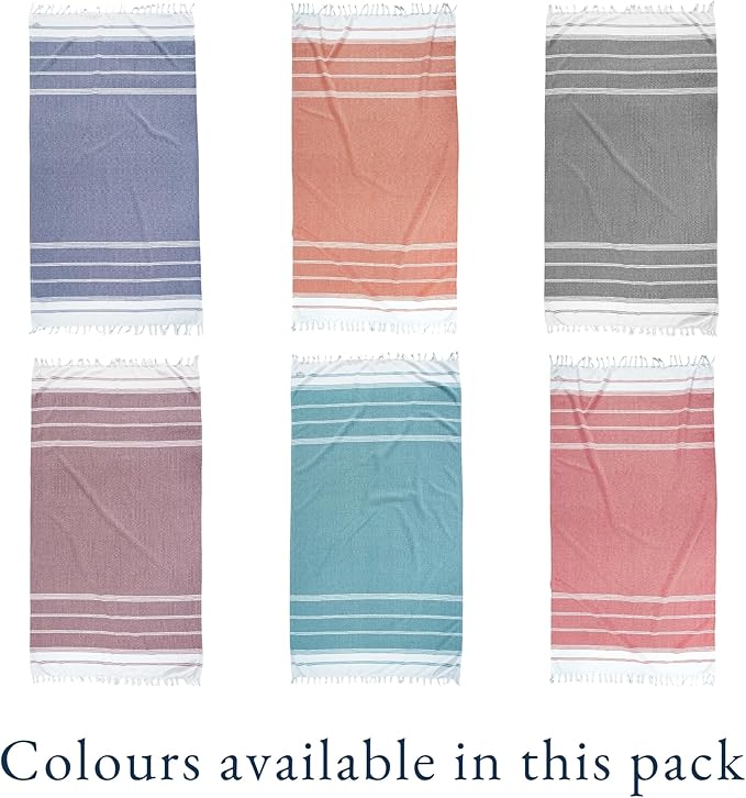 LANE LINEN 6-Pack Oversized Pre-Washed Beach Towels, Stylish Quick-Dry Pool & Travel Towels for Adults, 39"x71" - Diamond Multi Colors