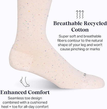 Comrad Recycled Cotton Knee High Socks - 15-20mmHg Graduated Compression Socks - Soft & Breathable Support Socks, Unisex