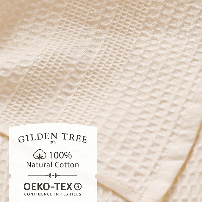 GILDEN TREE Waffle Towels Wash Cloths for Showering, Exfoliating Washcloth Face Towels, Quick Dry Towel Cotton Washcloths Set of 4, Classic Style (Cream)