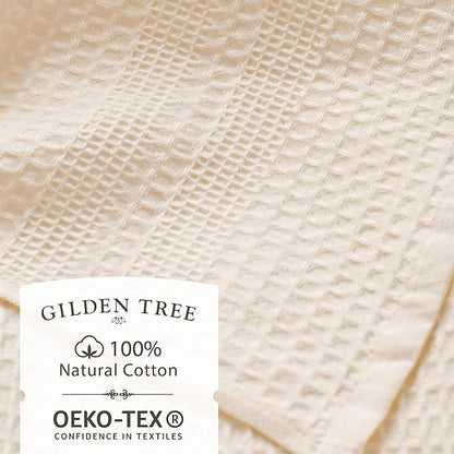 GILDEN TREE Waffle Bath Sheet Large Bath Towels Quick Dry Thin Body Towels, 40x80 Oversized Bath Towels for Adults, Classic Style (Cream)