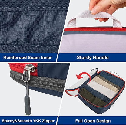 Cipway Compression Packing Cubes, See Through Mesh Luggage Organizer Bags, Travel Essentials for Carry on Suitcase with Laundry Bag and Clear Toiletries Bag（6 Pcs,Blue）