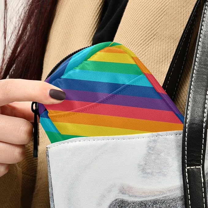 Pill Organizer Box Case Weekly Travel Pill Container Cute Pill Holder 7Day Vitamin Organizer Pill Dispenser Sorter Planner Storage Small Compact Rainbow Stripes12