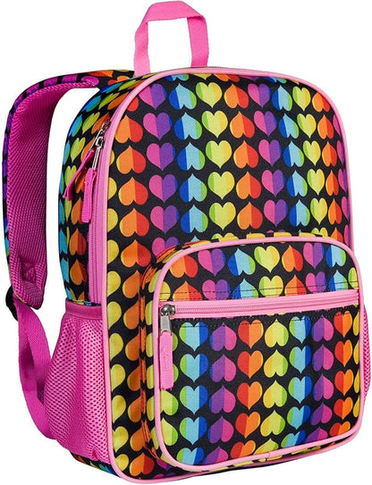 Wildkin ECO rPET Kids Backpack – Recycled, Padded, Adjustable for School & Travel – Rainbow Hearts