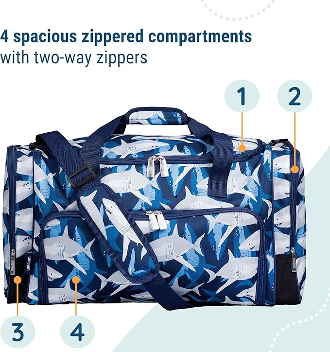 Wildkin Kids Weekender Duffel Bag – Carry-On Size for School, Travel, & Sleepovers