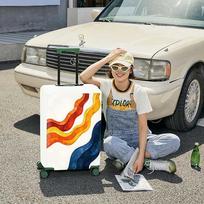 ANNA QUEEN Abstract pattern Travel Luggage Cover Suitcase Protector Suitcase Cover Anti-Scratch,Stretchable Fit for 18-32Inch Luggage,Travel Bag Cover WashableL(fits 26-28Inch suitcase)