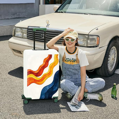 ANNA QUEEN Abstract pattern Travel Luggage Cover Suitcase Protector Suitcase Cover Anti-Scratch,Stretchable Fit for 18-32Inch Luggage,Travel Bag Cover WashableL(fits 26-28Inch suitcase)