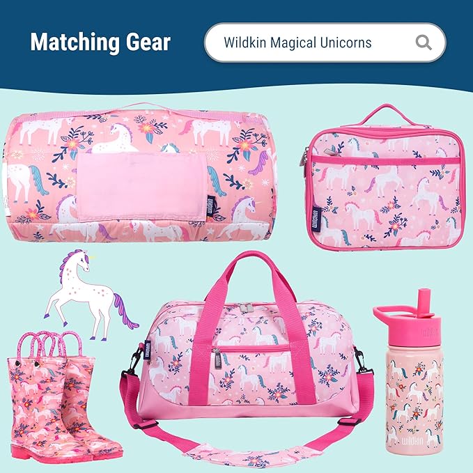 Wildkin 12-inch Kids Backpack – Padded, Adjustable, Ideal for Daycare & Travel - Magical Unicorns