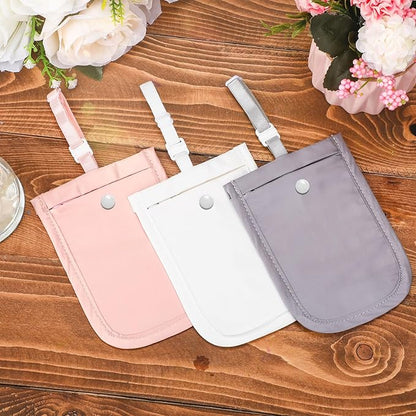 Kajaia 3 Piece Hidden Bra Wallet Women Adjustable Undercover Travel Bra Wallet Secret Pocket Pouch for Credit Card Money Secure(White, Pink, Gray)
