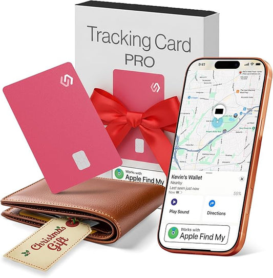 SPOTMINDERS Apple MFi Certified Credit Card Wallet Tracker PRO (iOS Only) Works with Apple Find My Rechargeable Tracking Card Gifts for Women IP68 0.07in Slim iPhone Item Finder for Luggage Tags Purse