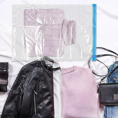 FAVOMOTO 6pcs Hand-rolled Compression Bags Capacity Travel Storage Vacuum Bags for Clothes Bedding Comforters Pillows Space Saver Organizers for Luggage and Suitcases