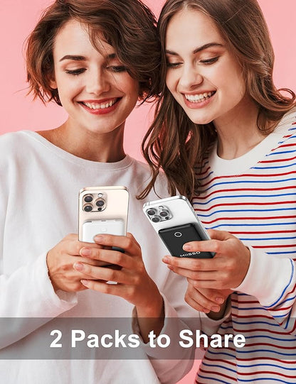 10000mAh Compatible with iPhone 15/16/17 and Android, Slim Portable Charger with Built in Cable, Power Bank Travel Charger External Battery Pack for Phone, 3 Output USB Type C, 2 Pack Black & White