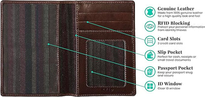 Personalized Monogrammed Toffee Leather RFID Passport Wallet