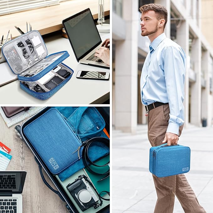 CILLA Electronics Organizer Travel, Travel Cord Organizer Case, Compact Electronics Accessories Bag for Cable, Cord, Charger, Phone