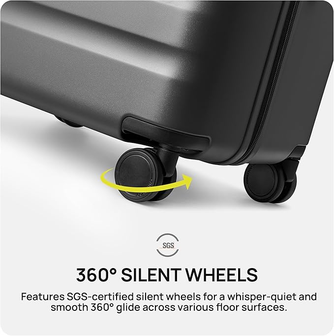 NINETYGO Carry On Luggage 22x14x9 Airline Approved, 20 Inch Luggage with Smooth Spinner Wheels, Lightweight, Hard Shell PC Suitcase Carry-On, Travel Luggage, TSA Approved (Purple, Rhine Basic2.0)