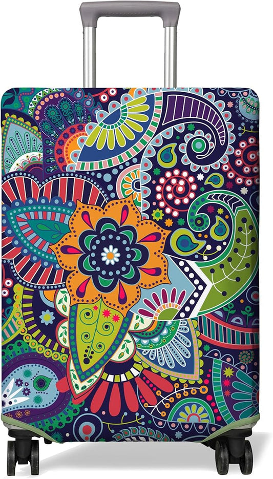 Travel Luggage Cover Suitcase Protector Fits 18-32 Inch Wheel Covers PatternedTravel Related Items Flower Luggage Protector Elastic XL