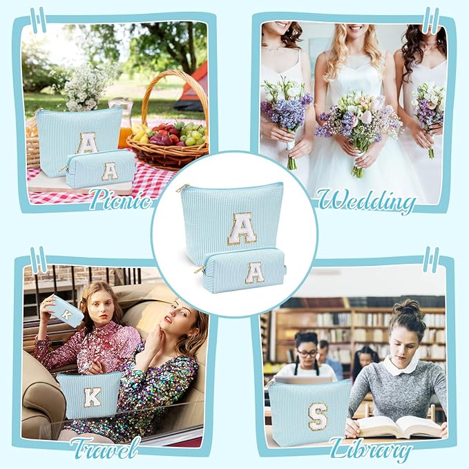 YOOLIFE Stocking Stuffers For Teen Girls Christmas Gifts For Teenage Girls Initial Makeup Bag | Cosmetic Travel Toiletry Bag | 9 10 11 12 13 14 15 Years Old | Teen Girl Gifts Trendy Stuff S