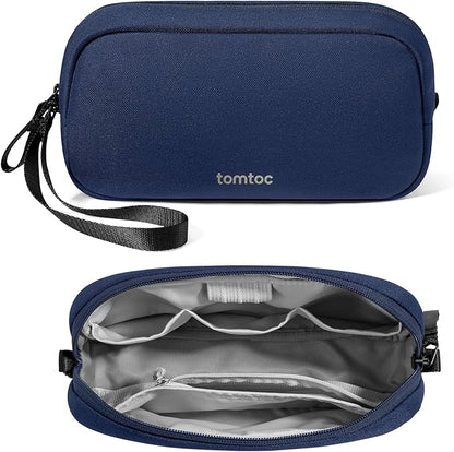 tomtoc Electronics Organizer Travel Case, Water Resistant Travel Bag Cable Organizer for Essentials, Tech Pouch Accessories Carry Storage for Cord, Phone, Cables, Airpods, USB Flash Drive, Daily Items
