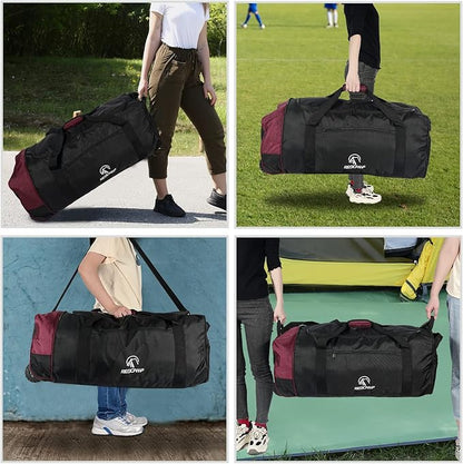 REDCAMP 85L/120L/140L Foldable Duffle Bag with Wheels, Large Travel Duffel Bag