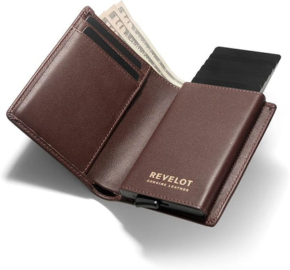 Revelot Cardholder Wallet/Genuine Leather with RFID Blocking / W1 (Coffee Nappa)