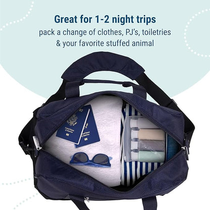 Wildkin Kids Overnighter Duffel Bag – Carry-On Size, Ideal for School & Sleepovers – Rip-Stop Blue