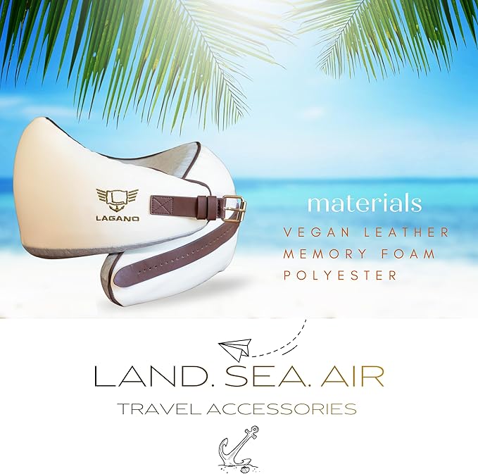 Lagano Softest Luxury Travel Pillow - Adjustable Easy to Clean Memory Foam Travel Neck Pillow - Ergonomic Airplane Travel Pillow - Best Airplane and Office Cervical Support Pillow