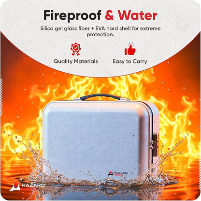 Fireproof Document Bag, 12 Multi Layer Important Document Organizer, Fireproof Bag Safe Storage Portable File Organizer with Lock, Waterproof Safe Organizer for Legal Files, Laptop, and More