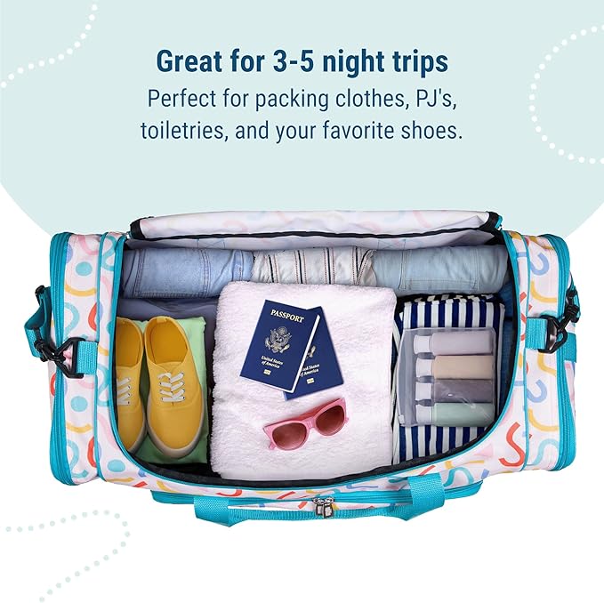 Wildkin Kids Weekender Duffel Bag – Carry-On Size for School, Travel, & Sleepovers