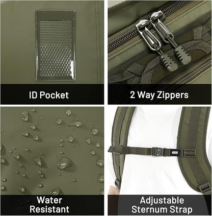 MIER Large Duffel Backpack Sports Gym Bag with Shoe Compartment, Heavy Duty and Water Resistant, Dark Green, 45L