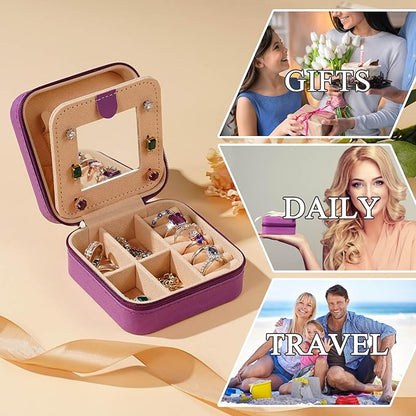 Parima Christmas Stocking Stuffers Gifts for Teenage Girls - Travel Jewelry Case for Girls Jewelry Box | Gifts for Friends Women Unique Gifts for Women | Friends Gifts - Letter J, Purple