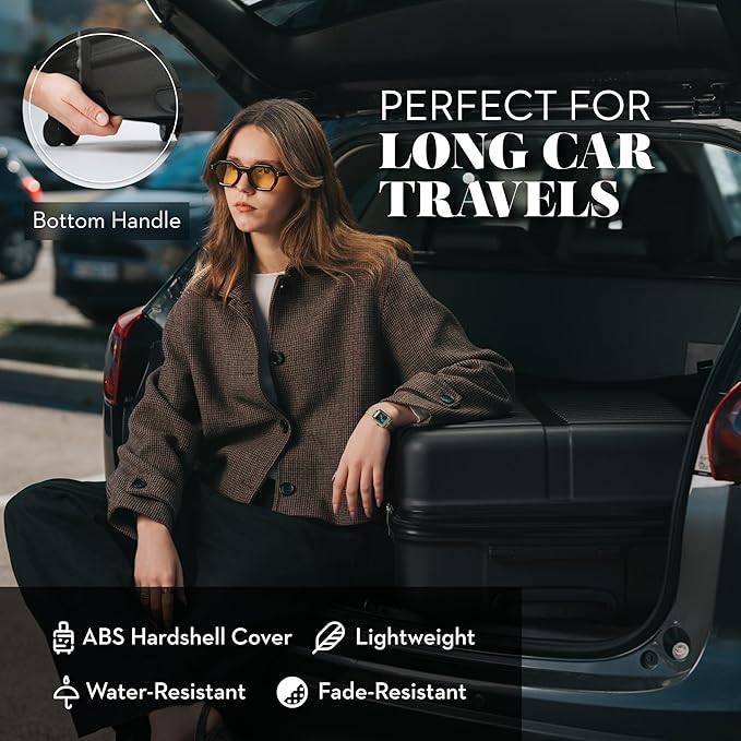 Nine West Suvi 32 Inch Expandable Luggage for Extended Trips & Cruises, Large Hardshell Suitcase with 360° Spinner Wheels, Lightweight Rolling Travel Case Midnight Black