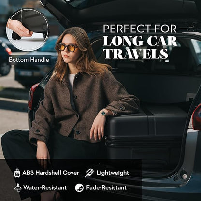 Nine West Suvi 32 Inch Expandable Luggage for Extended Trips & Cruises, Large Hardshell Suitcase with 360° Spinner Wheels, Lightweight Rolling Travel Case Midnight Black