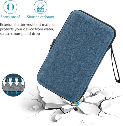 ProCase Large Hard Travel Electronic Organizer Case for MacBook Power Adapter Chargers Cables Tech Organizer Hard Drive USB Flash Disk SD Card Portable Electronics Accessories Bag -Navy