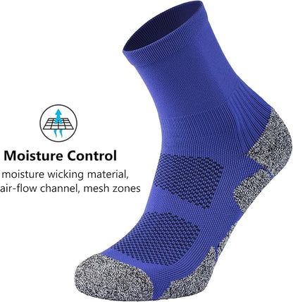 CWVLC Compression Athletic Quarter Socks Cushioned for Men Women