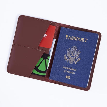 INCARNE US Leather Passport Holder for Travel - Passport Case - Passport Wallet for Men - Passport Cover for Women Sleeve Protector - Travel Essentials Vacation Luggage Gifts - Classic Light Blue