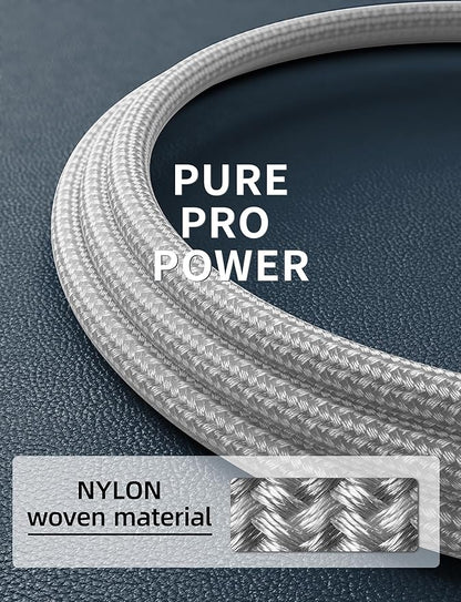 USB C to USB C Cable 10FT, 2Pack USB C Charger Cable, Long Type C Fast Charging Cable Nylon Braided USBC Charger Cord Compatible with iPhone 17/16/15/Plus/Pro Max/Samsung Galaxy S23 and More-Silver