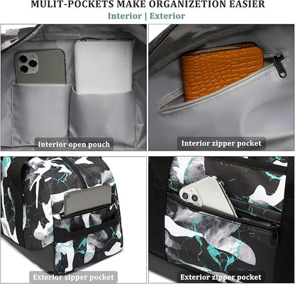 Kids Overnight Duffle Bag Boys Sports Gym Bag with Shoe Compartment & Wet Pocket Teens Gymnastics Bag Carry On Weekender Travel Bag