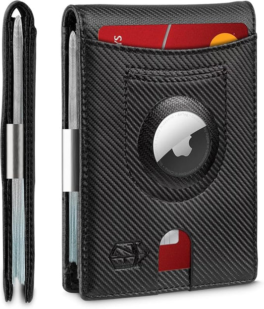 Zitahli Men's Wallets Airtag Holder Slim Rfid Leather with Gift Box