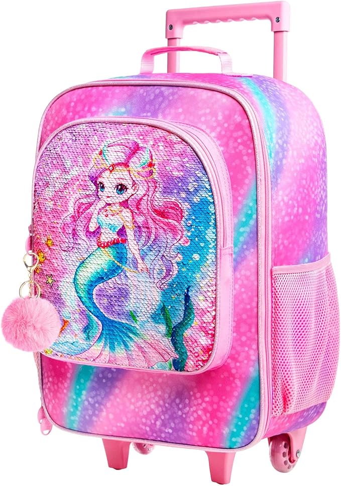 KLFVB Kids Luggage for Boys Girls, Cute Rolling Wheels Suitcase for Toddler, Children Travel Carry on Suitcase