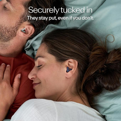 Alpine Silence Earplugs for Sleep, Focus & Travel - V-Shape Fit & Soft Oval Tips – 4 Sizes XS/S/M/L - Comfortable, Reusable Hearing Protection - up to 25dB – Midnight Blue