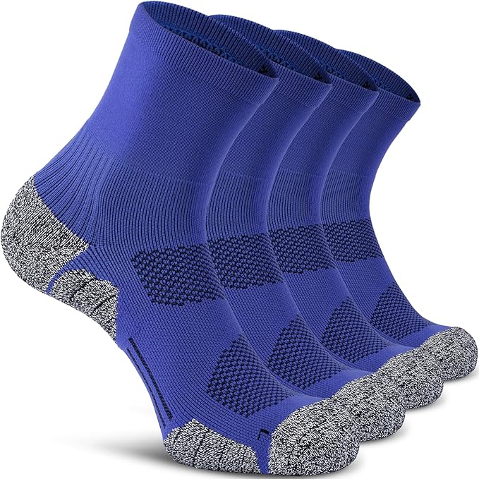 CWVLC Compression Athletic Quarter Socks Cushioned for Men Women