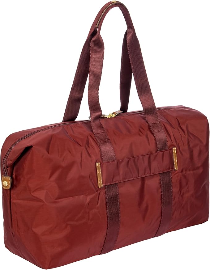 Bric's X-Travel Deluxe Duffle for Men and Women - Lightweight Overnight Carry On Travel Luggage with Tuscan Leather Trim and Sleeve Attachment - Water-Resistant Weekender or Gym-Ready Duffel