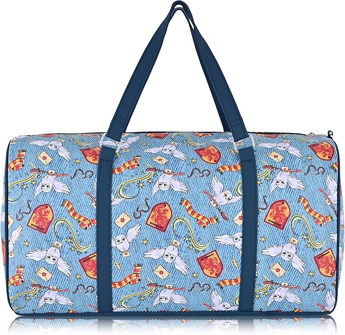 Harry Potter Gryffindor Classic Premium Travel Duffle Bag - Mini 16 Inch Leather Overnight Weekender for Women, Men, Adults