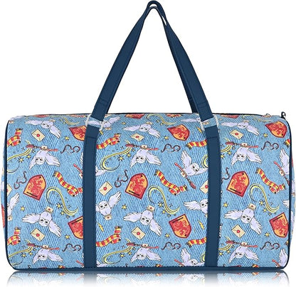 Harry Potter Gryffindor Classic Premium Travel Duffle Bag - Mini 16 Inch Leather Overnight Weekender for Women, Men, Adults