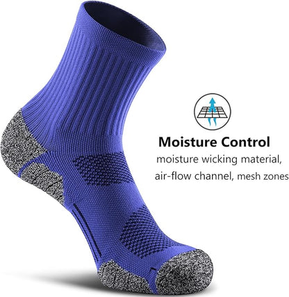 CWVLC Cushioned Compression Sport Quarter Socks for Men Women Youth