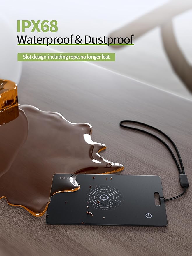 LULULOOK Wallet Tracker Card, 0.07in Ultra Slim Airtag Card Works with Apple Find My (iOS Only), Wireless Rechargeable IP68 Waterproof GPS Smartcard Tracker for Wallet Passport, 3Pack