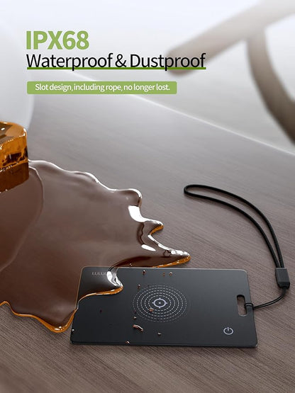 LULULOOK Wallet Tracker Card, 0.07in Ultra Slim Airtag Card Works with Apple Find My (iOS Only), Wireless Rechargeable IP68 Waterproof GPS Smartcard Tracker for Wallet Passport, 3Pack