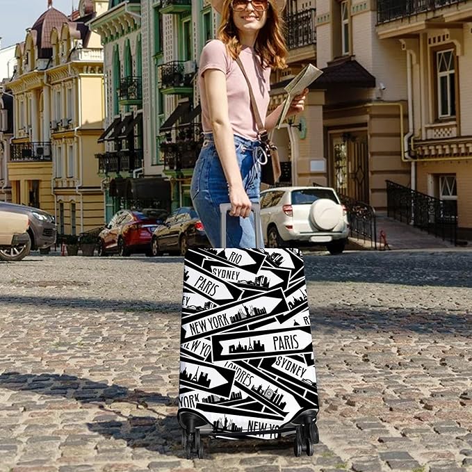 Travel Luggage Cover Suitcase Protector Fits 18-32 Inch Wheel Covers PatternedTravel Related Items Flower Luggage Protector Elastic XL