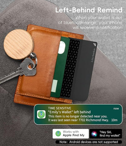 Ultra-Thin Wallet Tracker Card [Apple MFi Certified] Air Tag Card-Style Works with Apple Find My Tracking Your Passport/Luggage/Purse, Preventing Loss of Items
